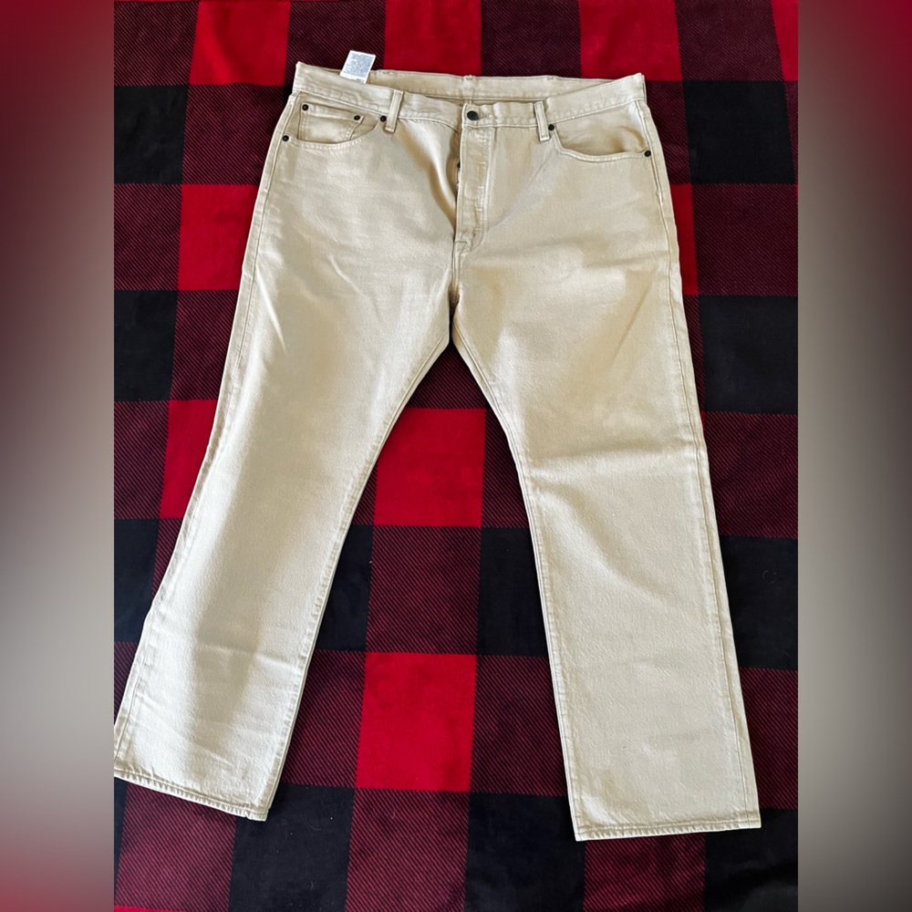 Levi’s 501 button fly jeans size 40x30 tan